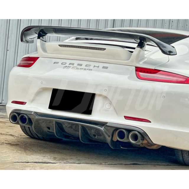 V Style Carbon Fiber Rear Diffuser For Porsche 911 Carrera S 4S GTS 991 991.1 2012-2015