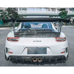GT3RS Style Dry Carbon Fiber Rear Spoiler GT Wing With Engine Trunk Lid For Porsche 911 Carrera 991 991.2 2016-2018