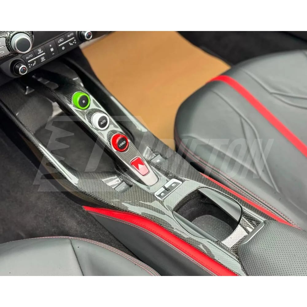 Dry Carbon Fiber Center Console Base Panel Replacement For Ferrari 812 Superfast GTS 2017-2023