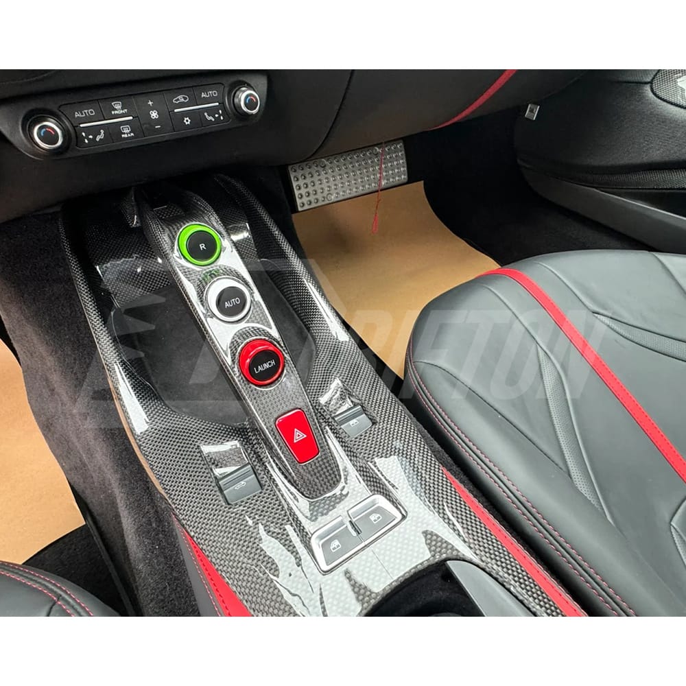 Dry Carbon Fiber Center Console Base Panel Replacement For Ferrari 812 Superfast GTS 2017-2023