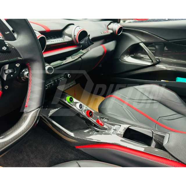 Dry Carbon Fiber Interiors Kits Center Console Base Panel Replacement For Ferrari 812 Superfast GTS 2017-2023
