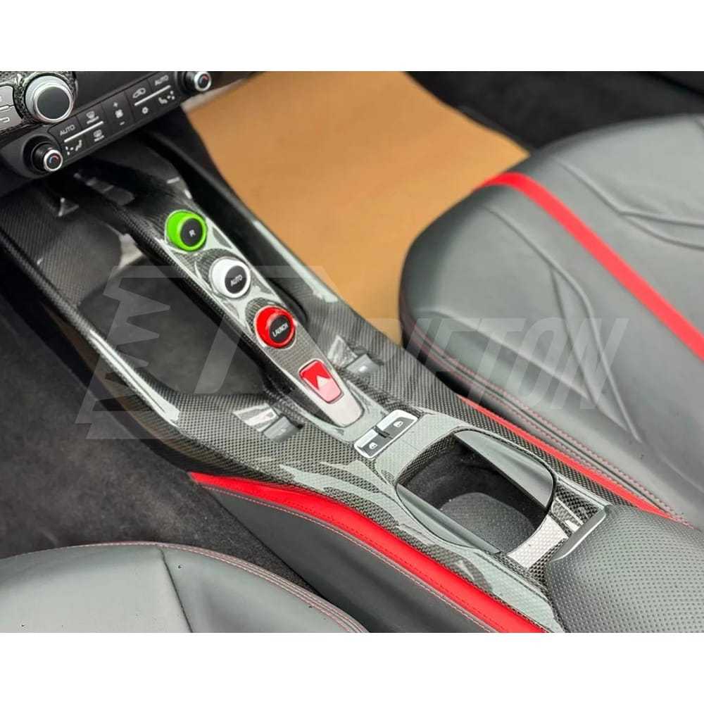 Dry Carbon Fiber Interiors Kits Center Console Base Panel Replacement For Ferrari 812 Superfast GTS 2017-2023
