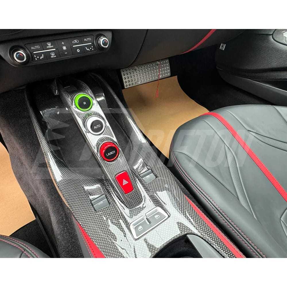 Dry Carbon Fiber Interiors Kits Center Console Base Panel Replacement For Ferrari 812 Superfast GTS 2017-2023
