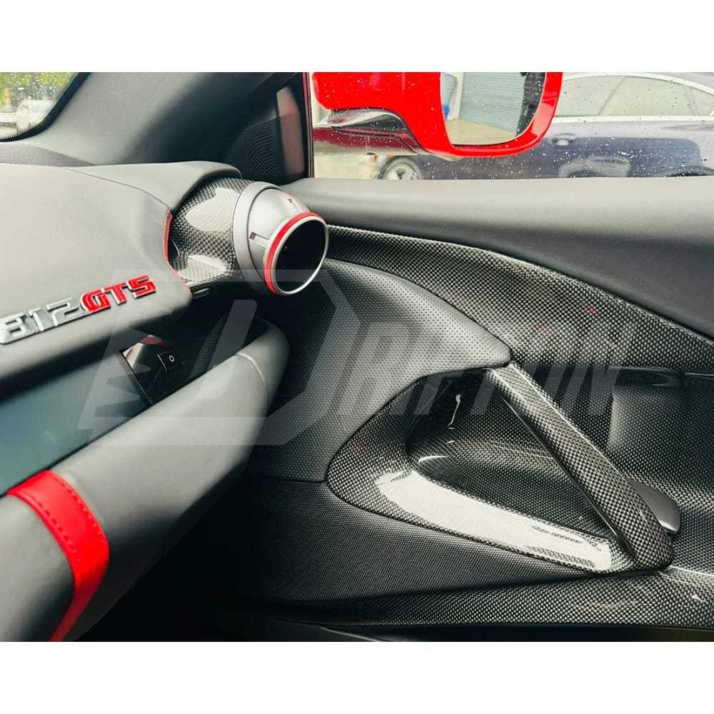 Dry Carbon Fiber Interiors Kits Dashboard Air Con Outlet Replacement For Ferrari 812 Superfast GTS 2017-2023
