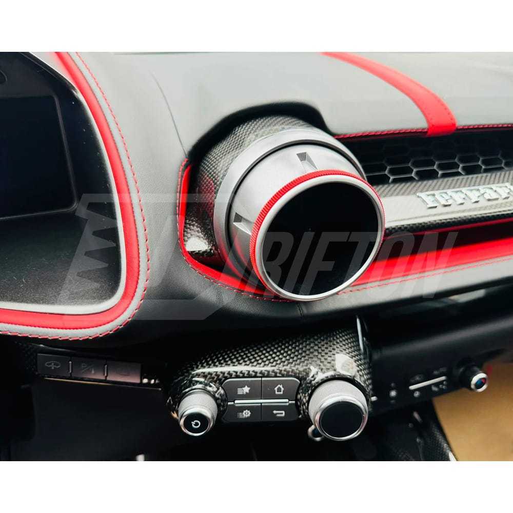 Dry Carbon Fiber Interiors Kits Dashboard Air Con Outlet Replacement For Ferrari 812 Superfast GTS 2017-2023