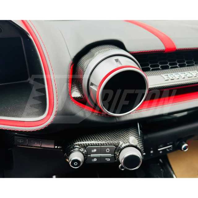 Dry Carbon Fiber Interiors Kits Dashboard Air Con Outlet Replacement For Ferrari 812 Superfast GTS 2017-2023