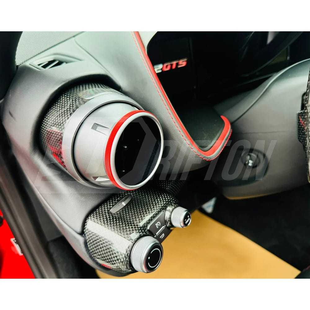 Dry Carbon Fiber Interiors Kits Dashboard Air Con Outlet Replacement For Ferrari 812 Superfast GTS 2017-2023