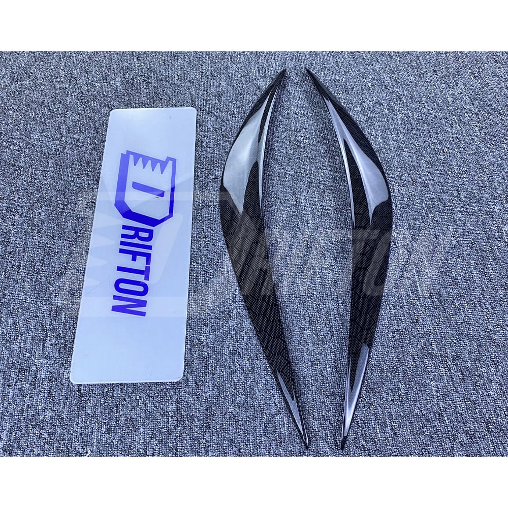 Honeycomb Weave Dry Carbon Fiber Lamp Eyebrow Lid Cover For INFINITI Q50 2013-2024