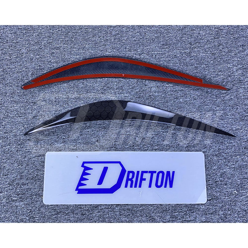 Honeycomb Weave Dry Carbon Fiber Lamp Eyebrow Lid Cover For INFINITI Q50 2013-2024