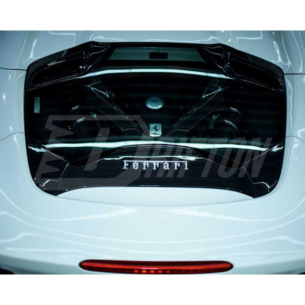 Capristo Dry Carbon Fiber Rear Engine Cover Trunk Boot Lid For Ferrari 488 Spider 2015-2018