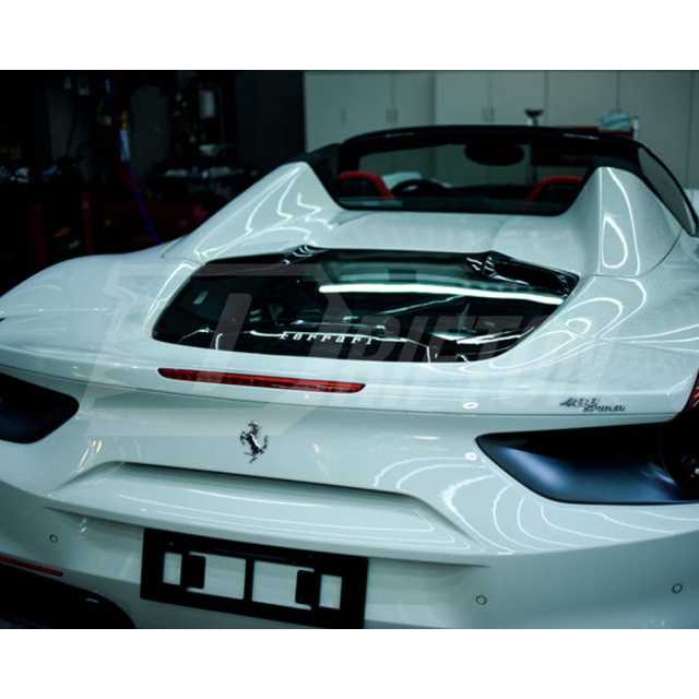 Capristo Dry Carbon Fiber Rear Engine Cover Trunk Boot Lid For Ferrari 488 Spider 2015-2018