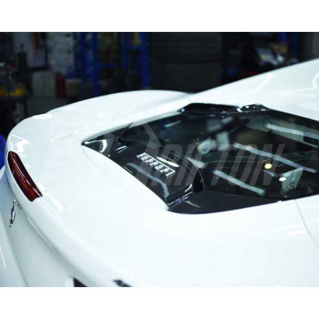 Capristo Dry Carbon Fiber Rear Engine Cover Trunk Boot Lid For Ferrari 488 Spider 2015-2018