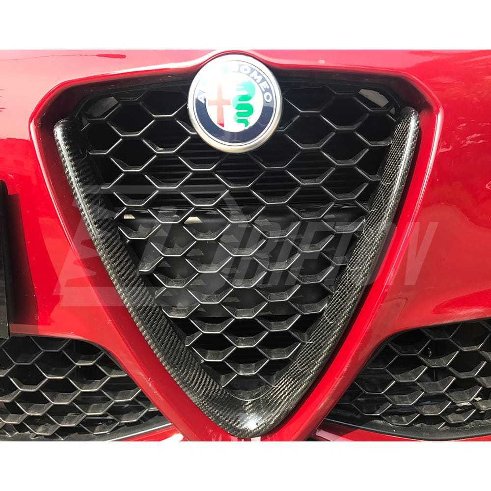 Dry Carbon Fiber Front Grille Cover For Alfa Romeo Giulia 2016-2023