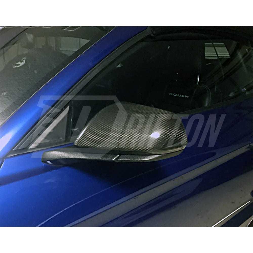 Carbon Fiber Mirror Cover For Ford Mustang Gen6 S550.1 S550.2 2015-2023