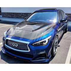 GTS Style Honeycomb Carbon Fiber Hood Bonnet For INFINITI Q50 2013-2024