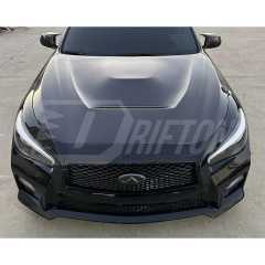 GTS Style Honeycomb Carbon Fiber Hood Bonnet For INFINITI Q50 2013-2024