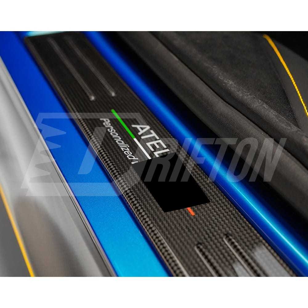 TailorMade Pattern Dry Carbon Fiber Door Sills Scuff Plates Panels For Ferrari SF90