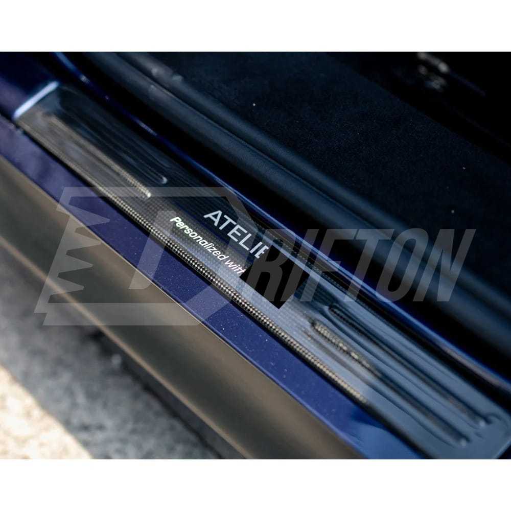TailorMade Pattern Dry Carbon Fiber Door Sills Scuff Plates Panels For Ferrari SF90