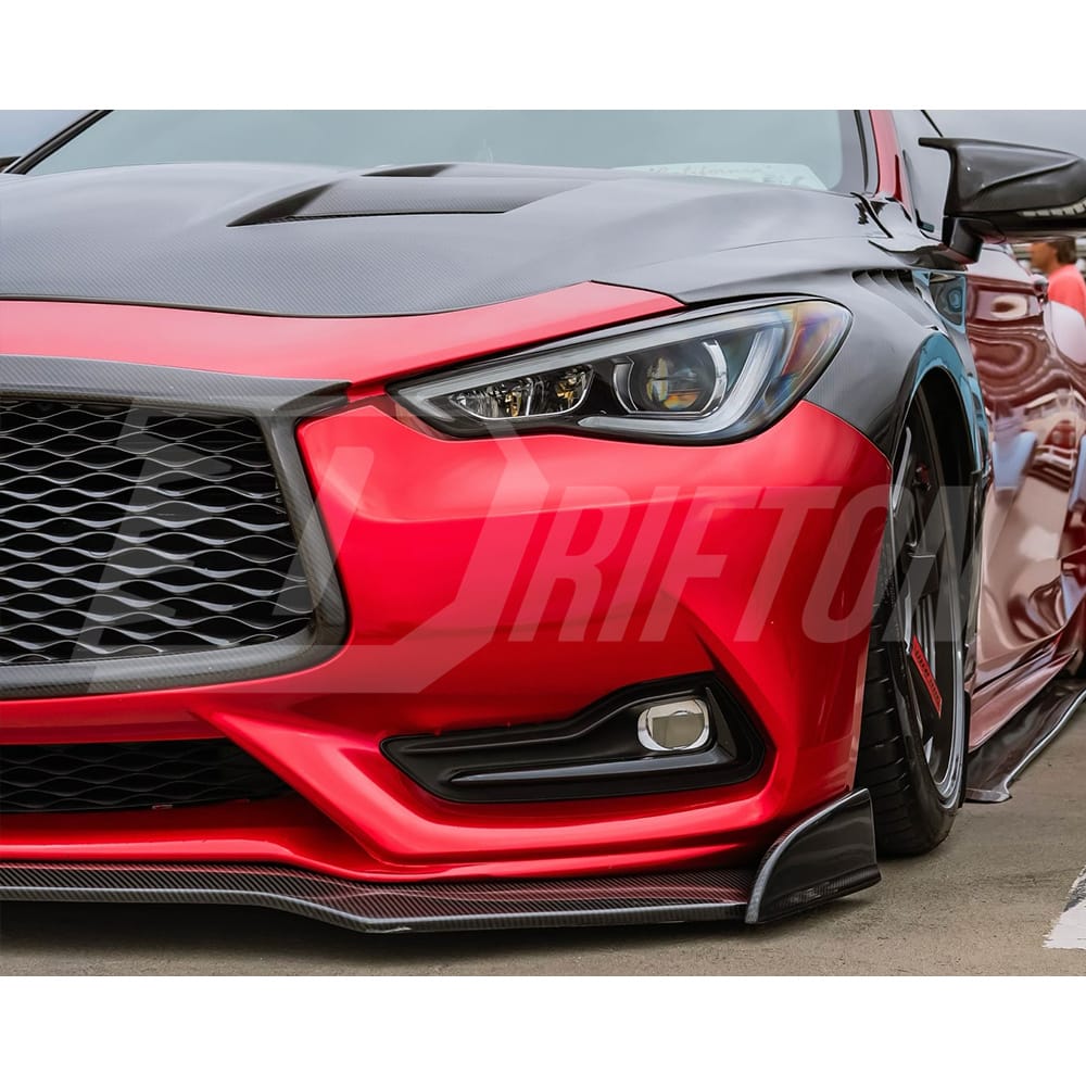 Dry Carbon Fiber Front Grill Overlay For Infiniti Q60 2016-2022