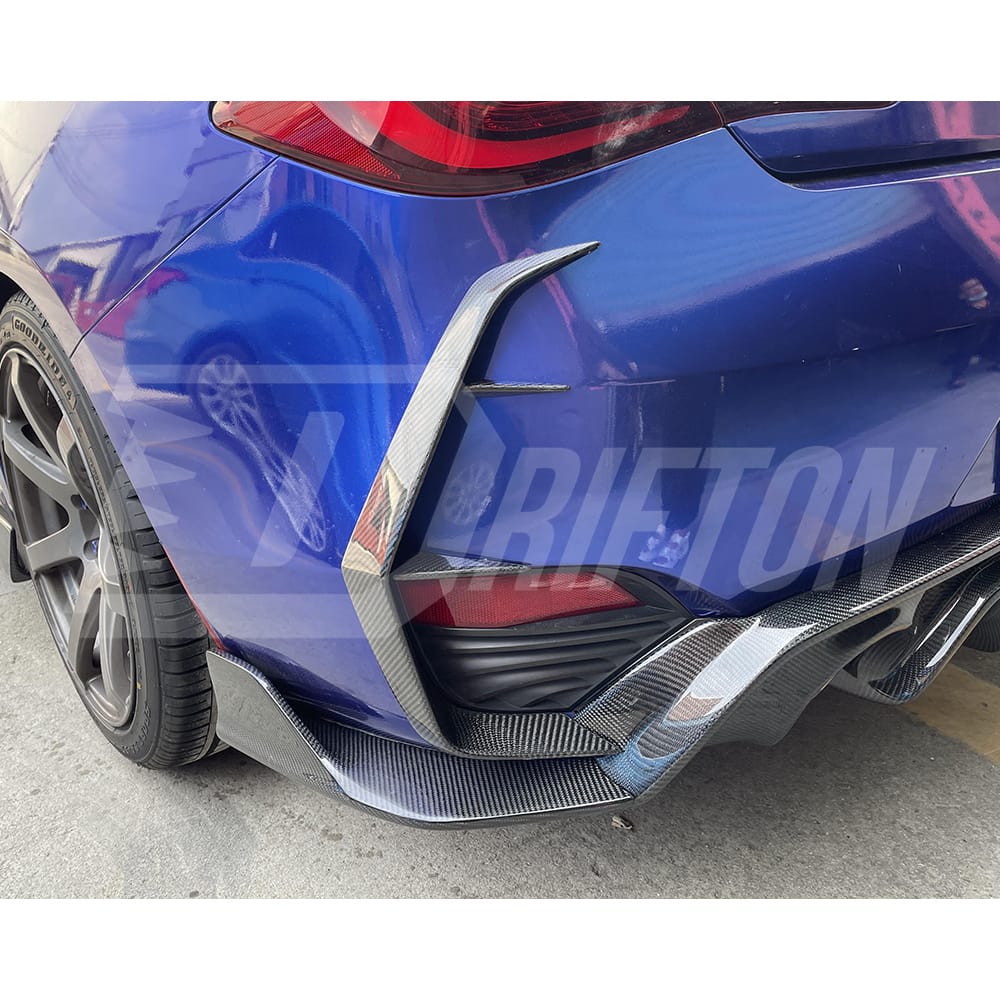 LED Brake Light Style Carbon Fiber Rear Diffuser For INFINITI Q60 2016-2022