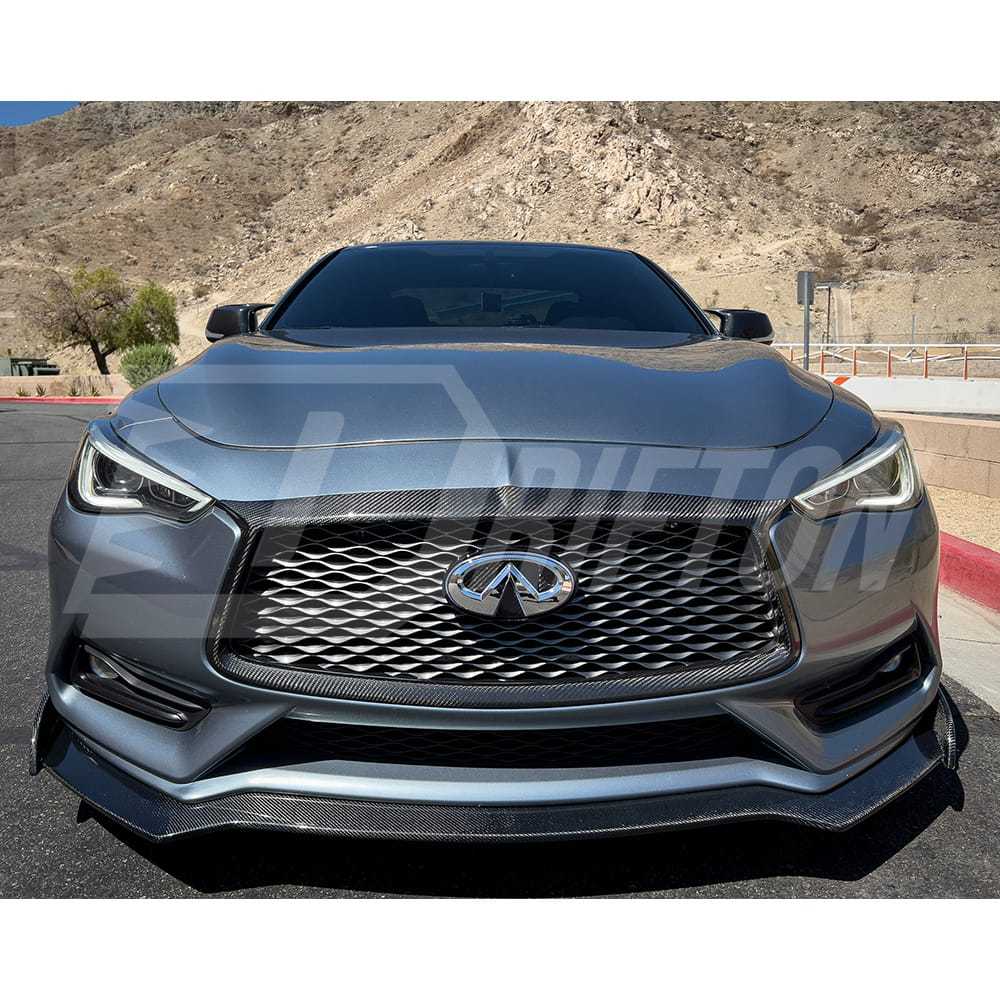 Dry Carbon Fiber Front Grill Overlay For Infiniti Q60 2016-2022