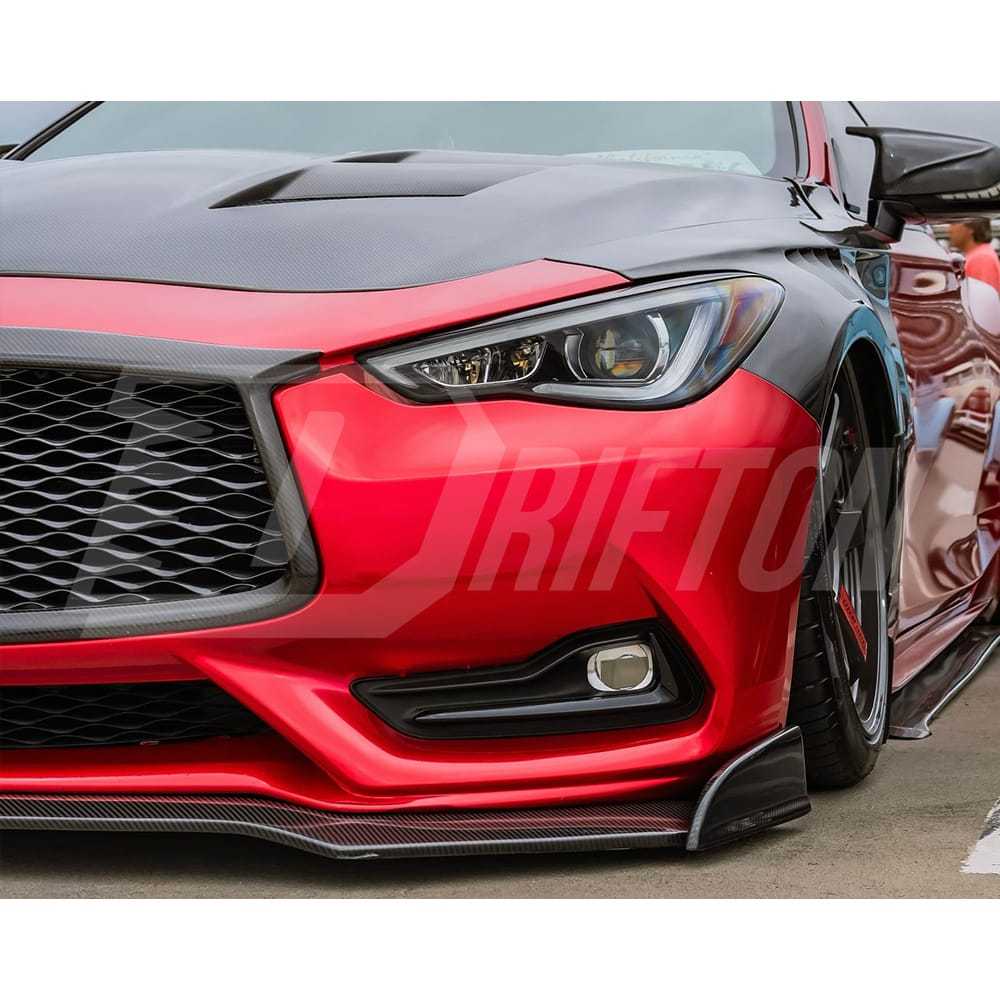 Dry Carbon Fiber Front Grill Overlay For Infiniti Q60 2016-2022