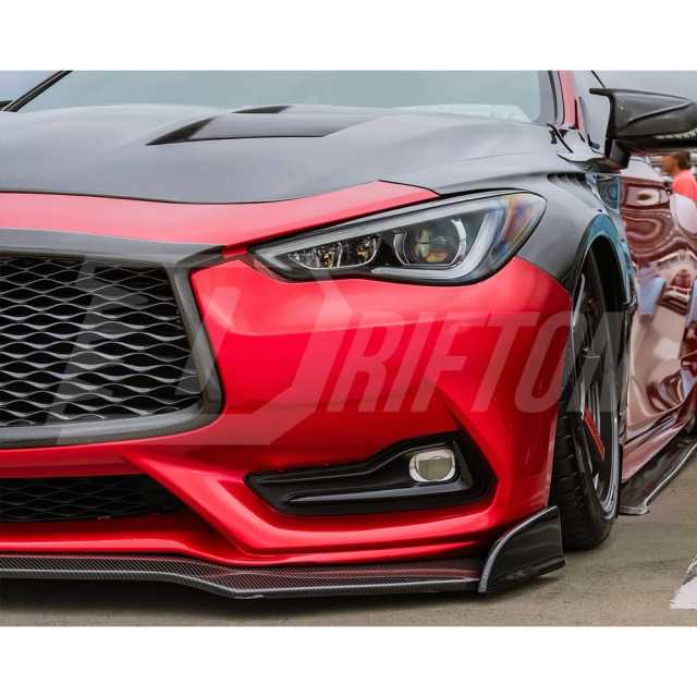 Dry Carbon Fiber Front Grill Overlay For Infiniti Q60 2016-2022