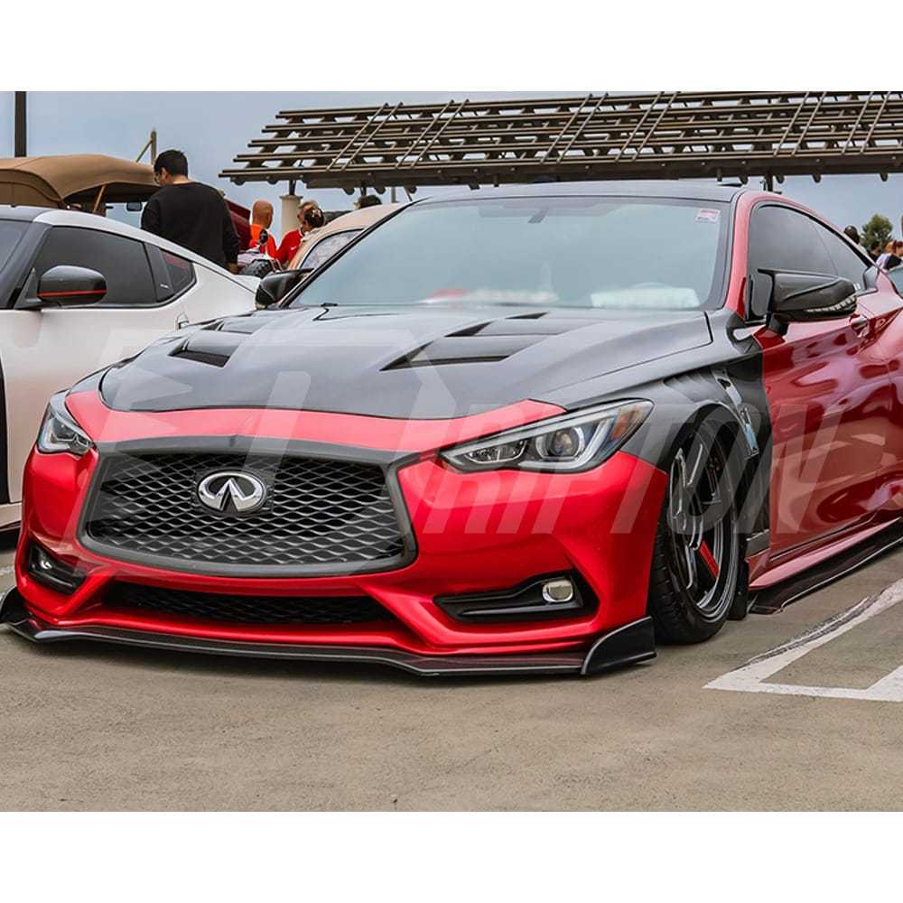 Dry Carbon Fiber Front Grill Overlay For Infiniti Q60 2016-2022