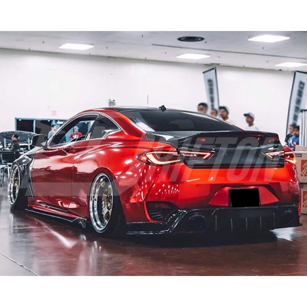 High Kick Style Carbon Fiber Rear Trunk Boot Lid For Infiniti Q60 2016-2022
