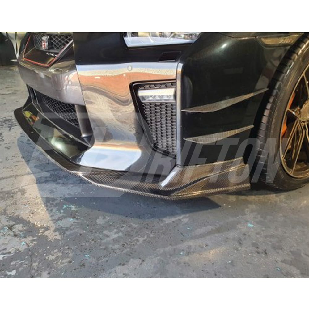 TopSecret Style Carbon Fiber Front Lip For Nissan R35 GTR 2017-2019