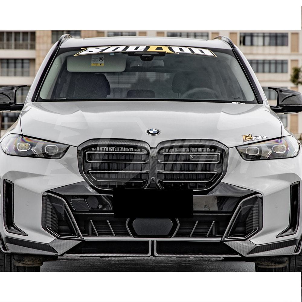 OEM Style Dry Carbon Fiber Front Bumper Center Trim For BMW X5 G05 LCI 2024-On
