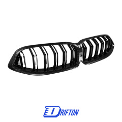 Double Slat Style Dry Carbon Fiber Front Grille For BMW M8 F91 F92 F93 2020-2024