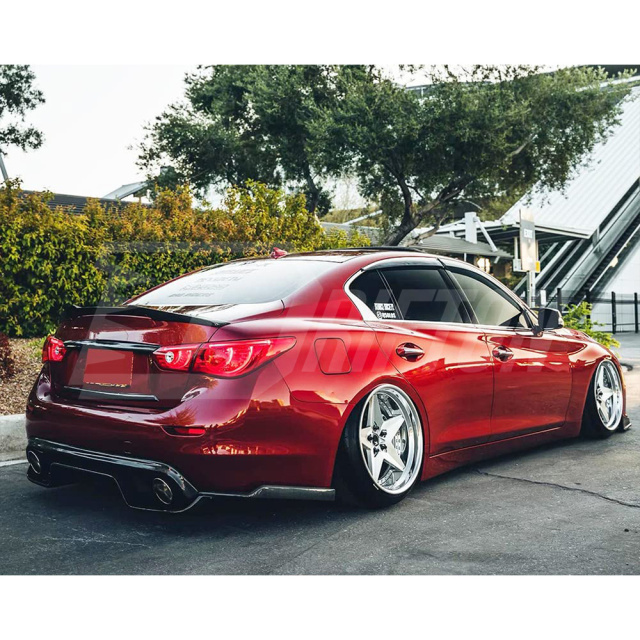 Honeycomb Weave Carbon Fiber Rear Bumper Side Splitter For INFINITI Q50 2013-2024