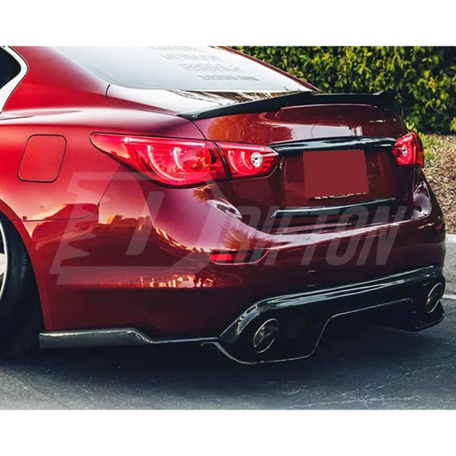 Honeycomb Weave Carbon Fiber Rear Bumper Side Splitter For INFINITI Q50 2013-2024