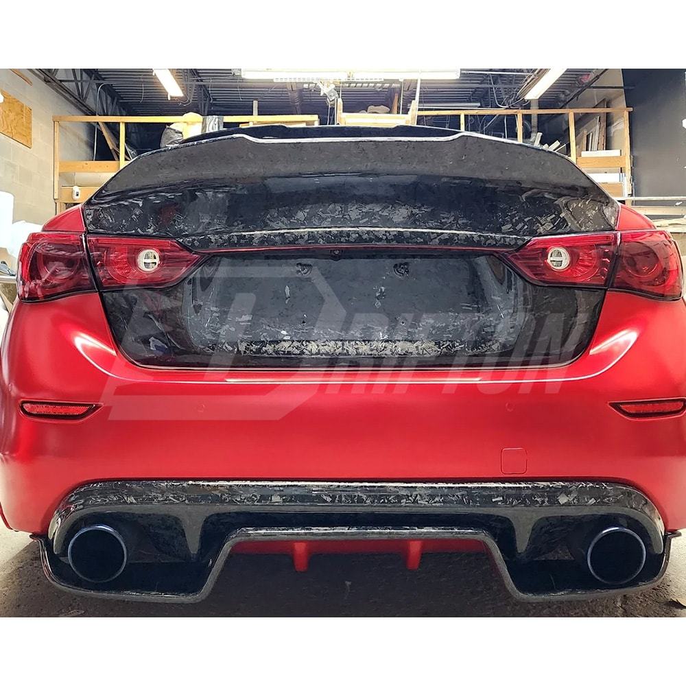 Wing Style Carbon Fiber Rear Trunk For Infiniti Q50 2014-2017