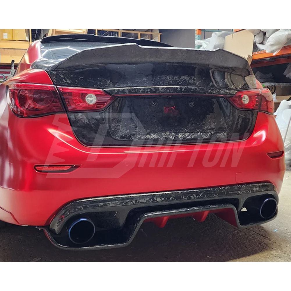 Wing Style Carbon Fiber Rear Trunk For Infiniti Q50 2014-2017
