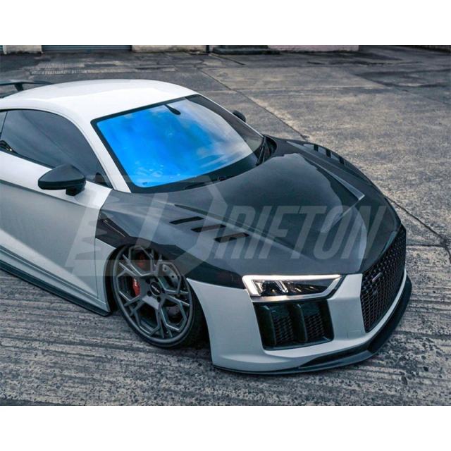 Drifton Style Dry Carbon Fiber Hood For Audi R8 2016-2024