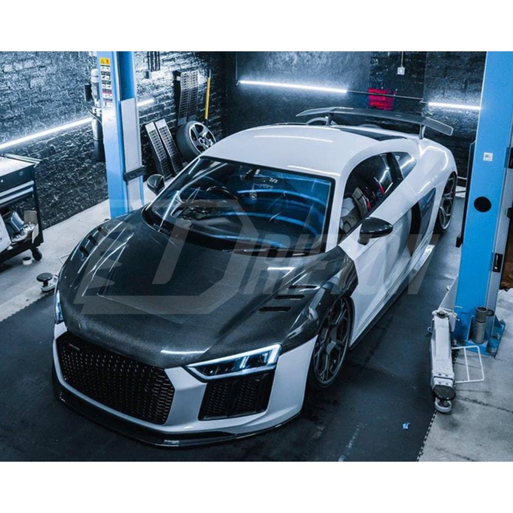 Drifton Style Dry Carbon Fiber Hood For Audi R8 2016-2024