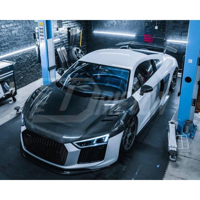 Drifton Style Dry Carbon Fiber Hood For Audi R8 2016-2024