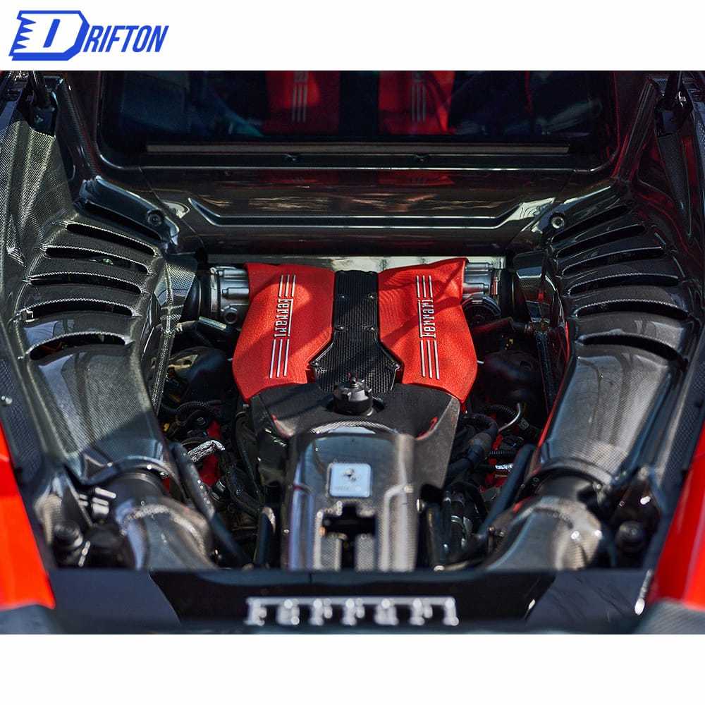 Dry Carbon Fiber Engine Bay Kit (Replacement) For Ferrari 488 GTB 2015-2019