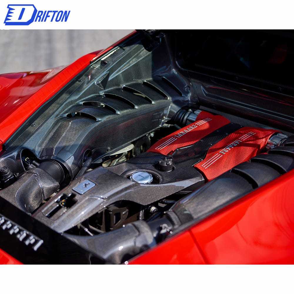 Dry Carbon Fiber Engine Bay Kit (Replacement) For Ferrari 488 GTB 2015-2019