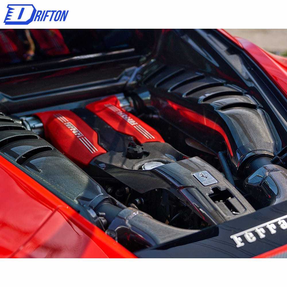 Dry Carbon Fiber Engine Bay Kit (Replacement) For Ferrari 488 GTB 2015-2019