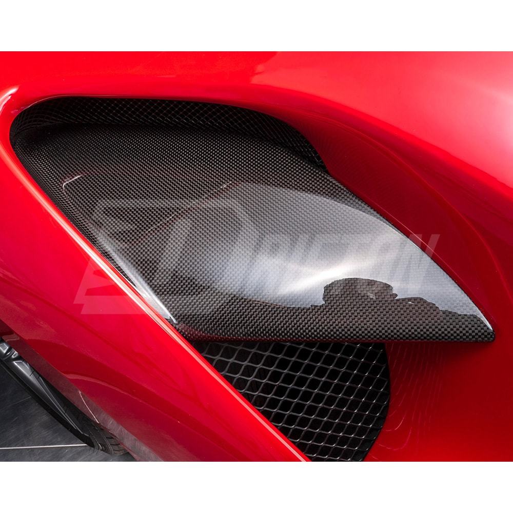 Dry Carbon Fiber Side Air Vent Covers (Add on) For Ferrarir 488 GTB Spider 2015-2019