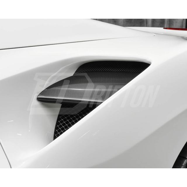 Dry Carbon Fiber Side Air Vent Covers (Add on) For Ferrarir 488 GTB Spider 2015-2019