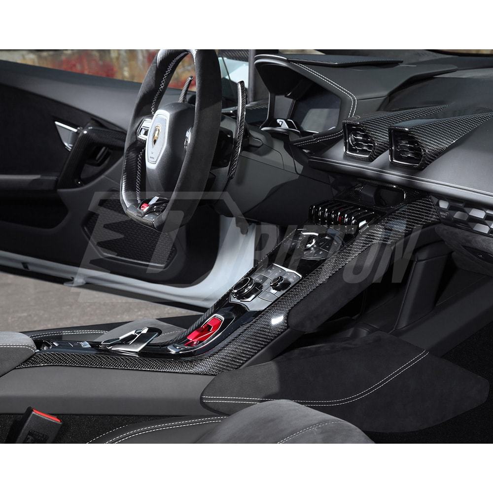 Dry Carbon Fiber Center Console Panel Side Strips For Lamborghini Huracan LP610 & LP580 & EVO 2014-2025