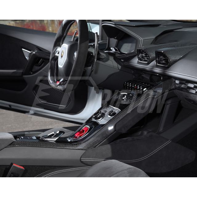 Dry Carbon Fiber Center Console Panel Side Strips For Lamborghini Huracan LP610 & LP580 & EVO 2014-2025