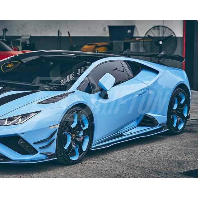 Paktechz Style Dry Carbon Fiber Side Skirt Vent Trims For Lamborghini Huracan EVO & STO & Tecnica 2020-2025
