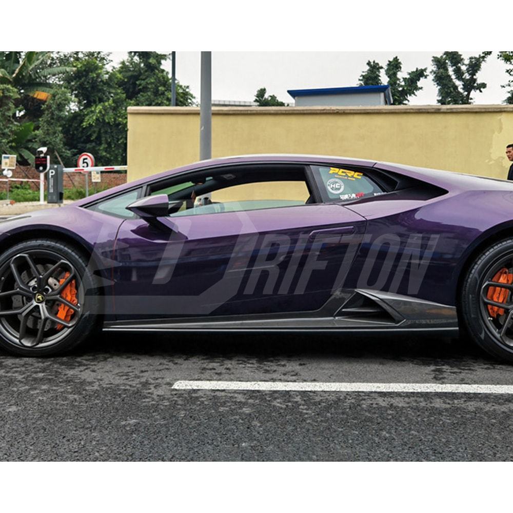 STO Style Dry Carbon Fiber Side Skirt For Lamborghini Huracan LP610 & LP580 & EVO & Tecnica 2014-2025