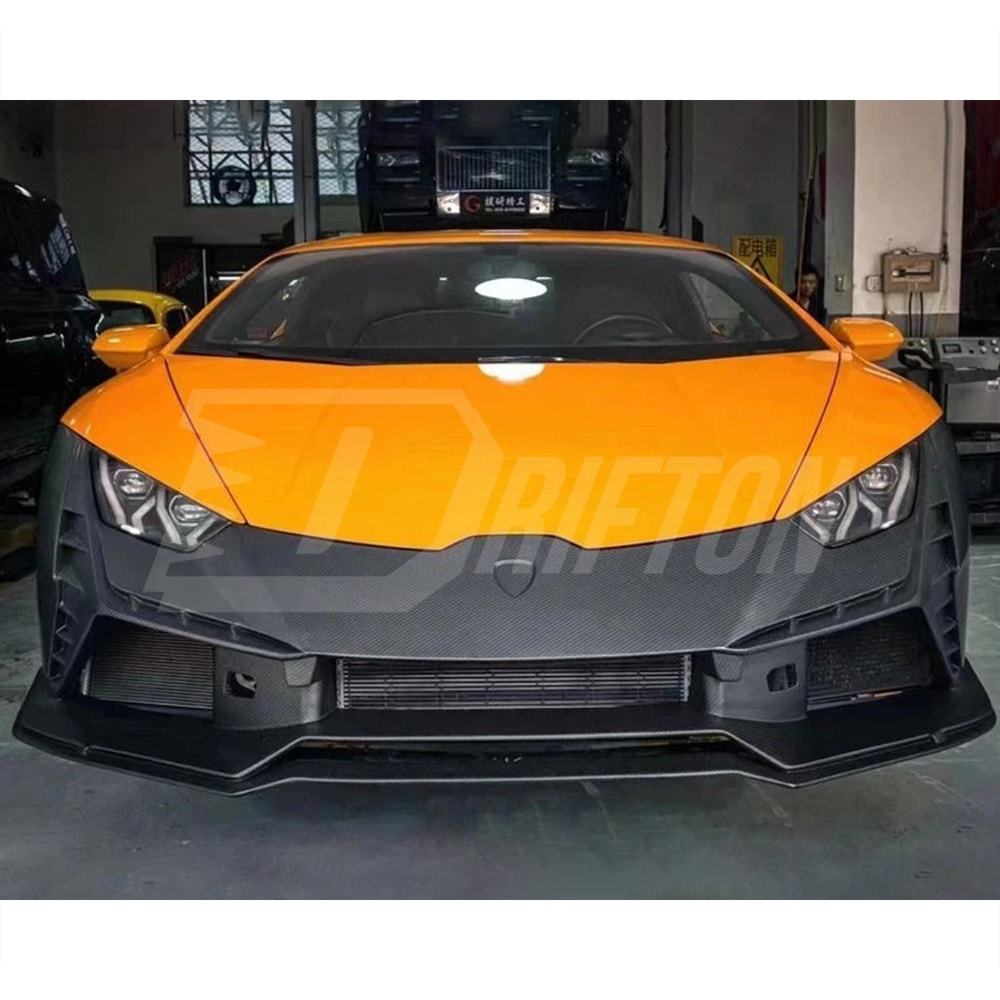 Tecnica Style Dry Carbon Fiber Front Bumper For Lamborghini Huracan LP610 & LP580 & EVO & Tecnica 2014-2025