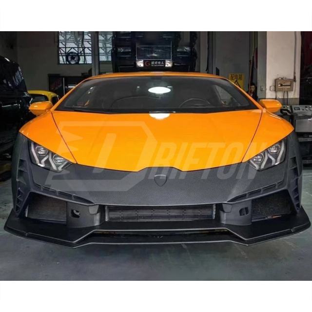 Tecnica Style Dry Carbon Fiber Front Bumper For Lamborghini Huracan LP610 & LP580 & EVO & Tecnica 2014-2025
